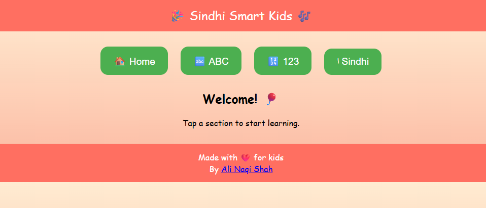 Sindhi Smart Kids App Screenshot